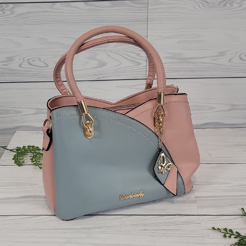 Danbaoly Handbag Two-Tone Pastel Pink and Blue